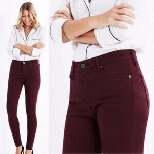 AG Farrah Burgundy Mid Rise Skinny Jean Size 31